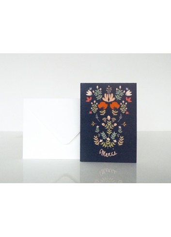 Carte Merci- Bouquet Folk