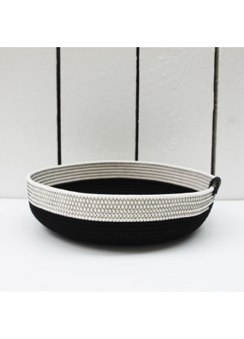 Panier bas L - Noir & blanc en coton fabriqué en Belgique