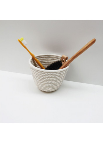 Pot en coton - Écru Koba fabriqué à la main en Belgique