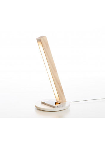 Lampe LED40 - Chêne & Qi wireless charging pad intégré Tunto
