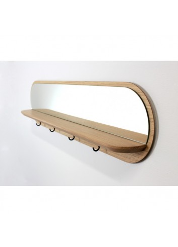 Etagère miroir tablette bois chene made in france