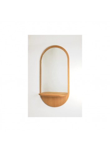 Solstice - le miroir ovale avec tablette- chêne- made in france- reine mere
