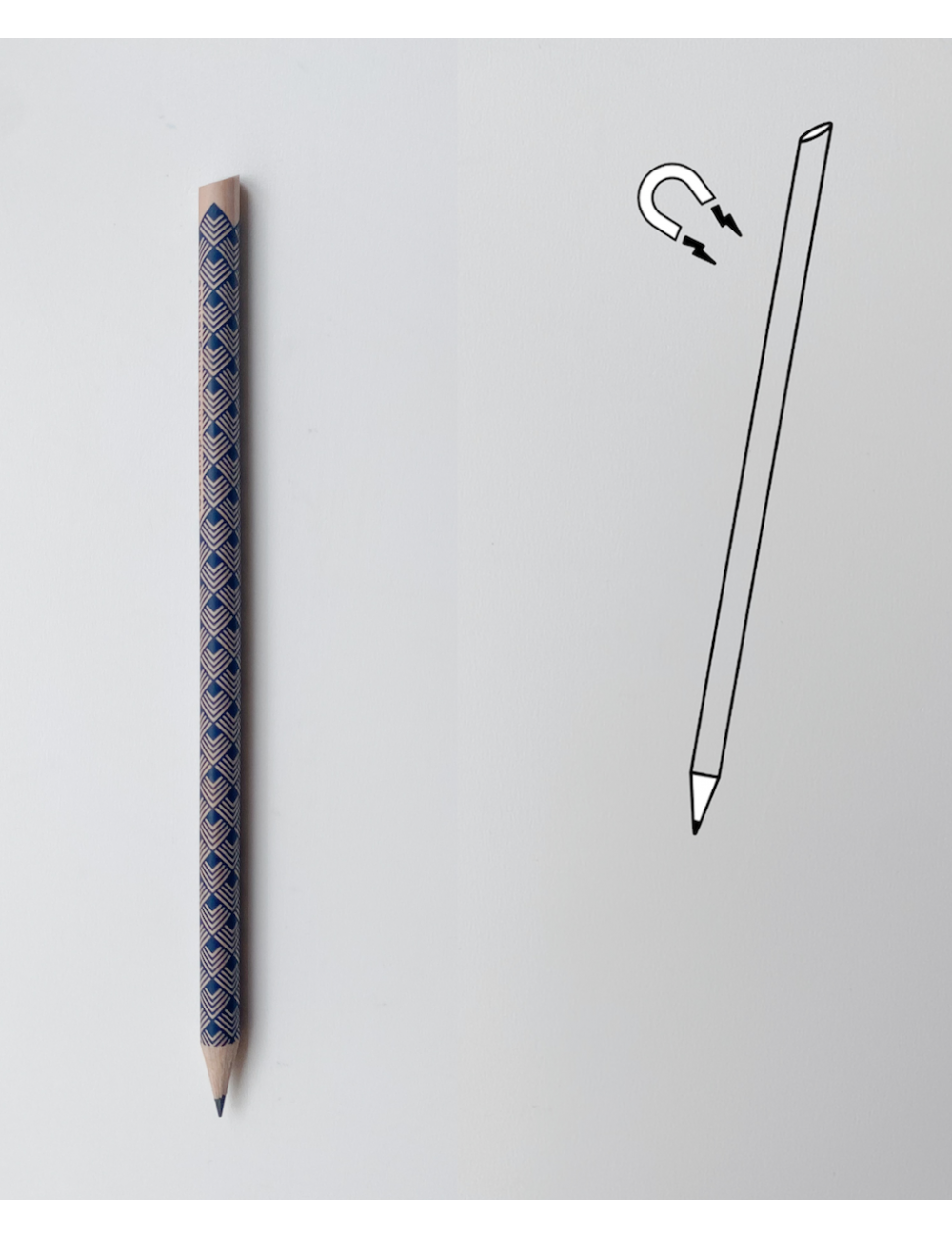 Crayon à papier magnétique - losange bleu