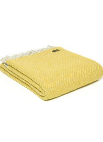 plaid 100 % laine jaune tweedmil