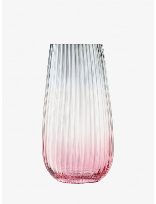 Vase Dusk en verre gris & rose - 28 cm