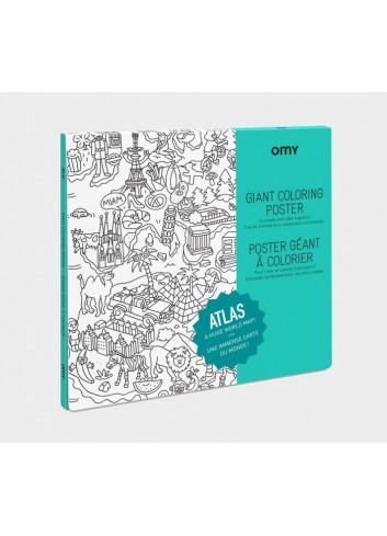 Poster géant à colorier- atlas- OMY- carte du monde