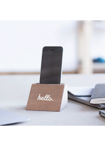 Support en bois pour téléphone portable - Hello Miss wood