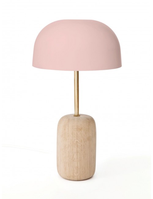 Lampe à poser Nina - bois - rose - harto- fabriquée au portugal- luminaire