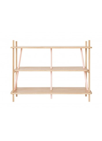Etagère Simone - Chêne naturel et rose - bibliothèque harto