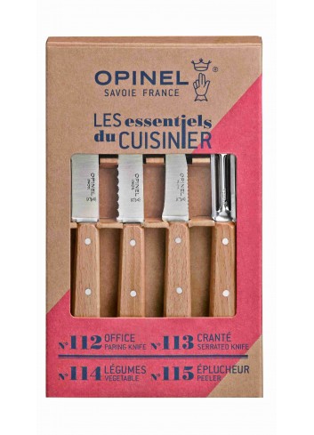 Les essentiels - Hêtre set de couteaux de cuisine Opinel fabriqués en France