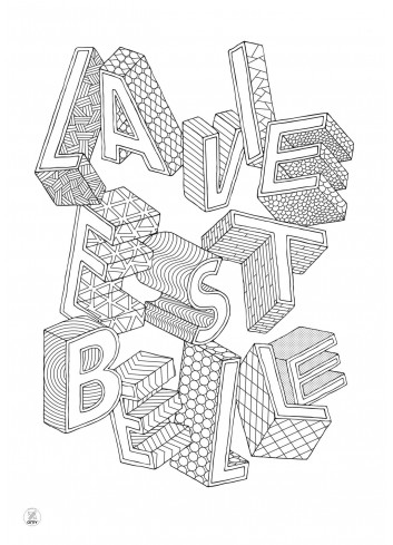 Affiche géante à colorier- La vie est belle