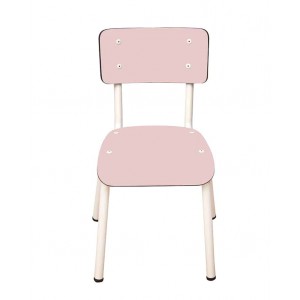 Chaise d'écolier vintage Little Suzie- Rose poudré Les gambettes mobilier pour enfant
