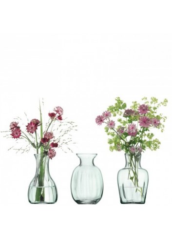 Trio de vases- verre recyclé - 11 cm