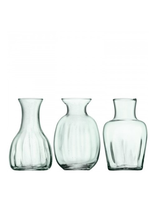 Trio de vases- verre recyclé - 11 cm