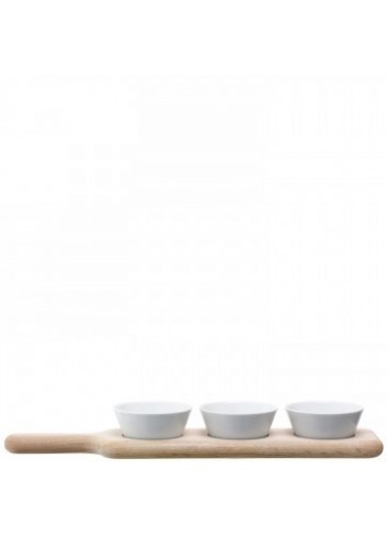 Service à condiments et plateau en chêne- Paddle