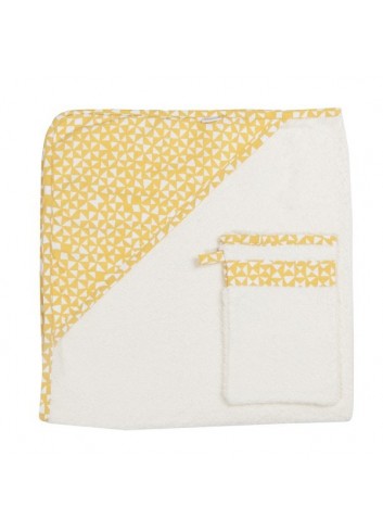 Cape de bain + gant de toilette Diabolo